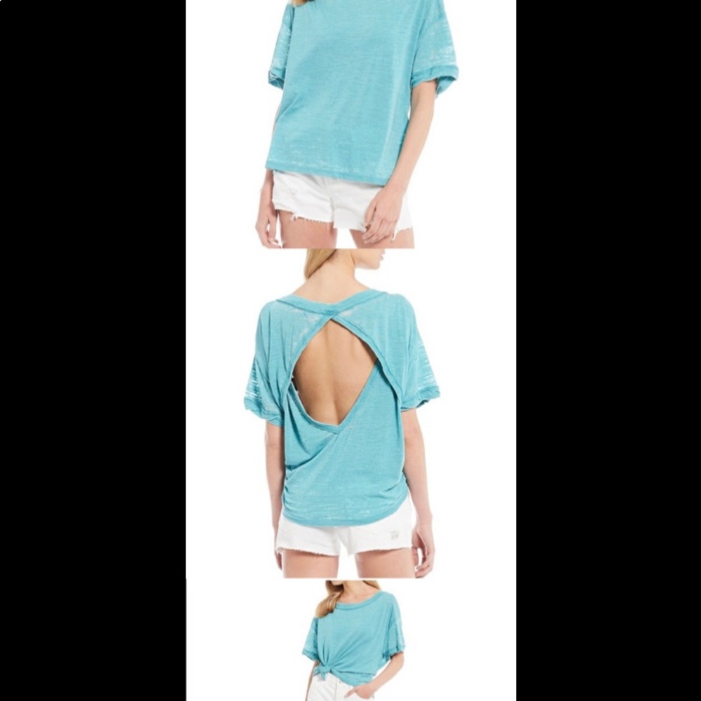 Free People Viola Open Back Cut Out Tee